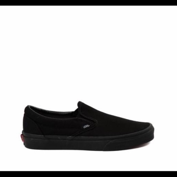 plain black slip on vans